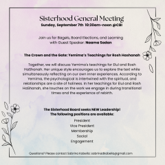 Sisterhood Gen Meeting Thumbnail